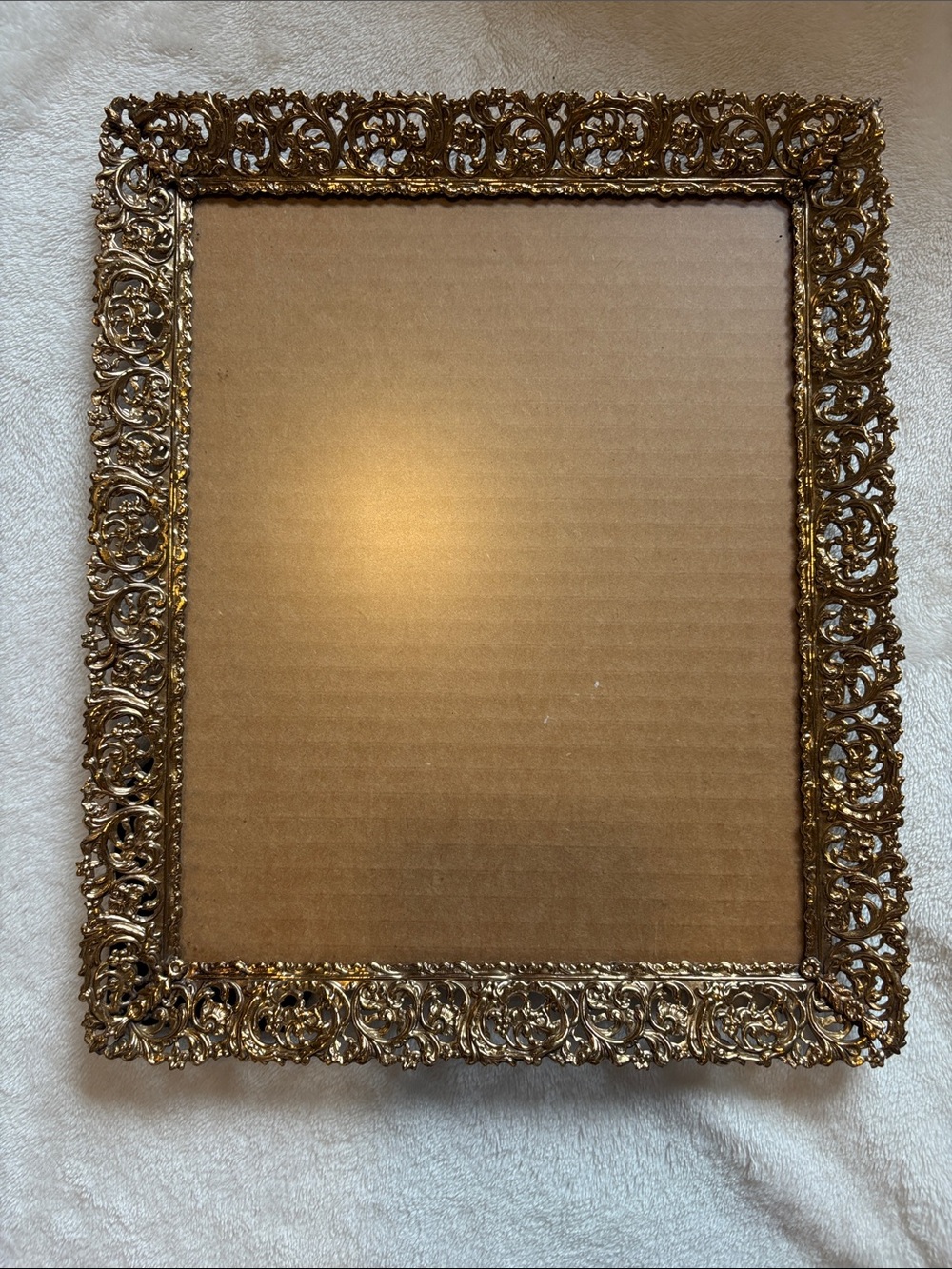 VTG Hollywood Regency Gold Filigree Picture Frame – Mid-Century Ornate Openw